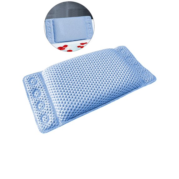 WNFJR Memory Foam Spa Bath Pillow for Tub Neck and Back Support - 8 Suction Cups, Non-Slip Design, Soft Cushion for Relaxing Soaks