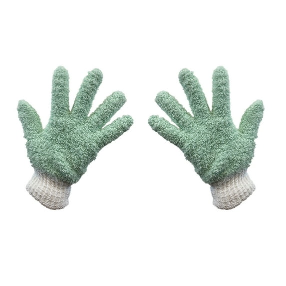 WNFJR Microfiber Dusting Gloves - Reusable Cleaning Mitts for Windows, Blinds, Lamps, Car Interiors, and More (1 Pair)
