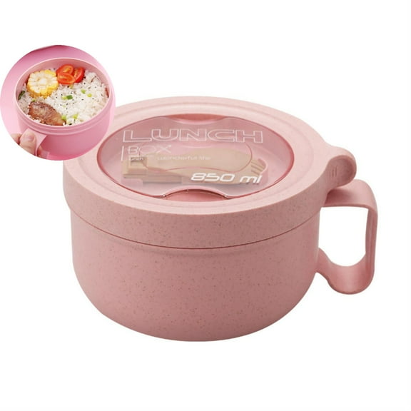 WNFJR Microwave Soup Bowl Containers with Lids - Wheat Straw Ramen Noodles Cup for Instant Noodles, Oatmeal, Gumbo, Salad, Crunch & Cereal - Easy Grip Design