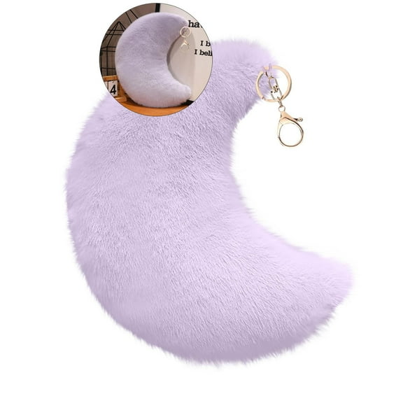 WNFJR Moon Pillow, Moon Shaped Pillow with Soft Faux Fur for Couch Bed Sofa, Half Moon Pillows with Room Decor for Bedroom Living Room