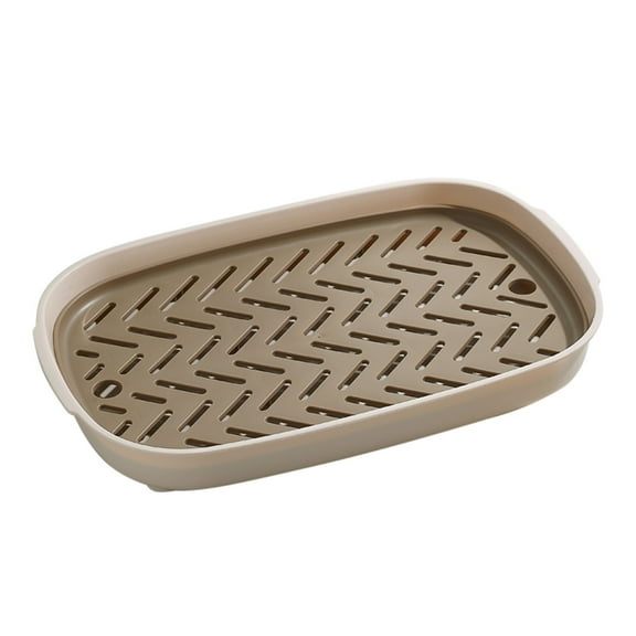 WNFJR Multi-Purpose Double Draining Tray - Tea Set, Fruit & Kitchen Storage Solution - Space-Saving Wall-Mounted Design - (32.5x21.5x4.5cm)