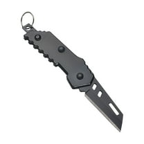 WNFJR Multifunctional Stainless Steel Mini Blade Knife - Credit Card Sized Keychain Folding Knife with Wrench, Screwdriver, Saw & Ruler for Outdoor Survival & Daily Use