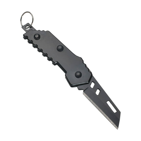 WNFJR Multifunctional Stainless Steel Mini Blade Knife - Credit Card Sized Keychain Folding Knife with Wrench, Screwdriver, Saw & Ruler for Outdoor Survival & Daily Use