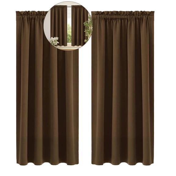 WNFJR Natural Blackout Curtains for Bedroom, Room Darkening Window Curtains for Living Room, Thermal Insulated Noise Reduction Solid Window Drapes