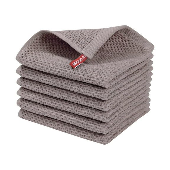 WNFJR Natural Cotton Dish Cloths Dish Rags, Waffle Weave Kitchen Dish Towels, Soft Dish Cloths for Washing Dishes, Absorbent Kitchen Hand Towel Washcloths
