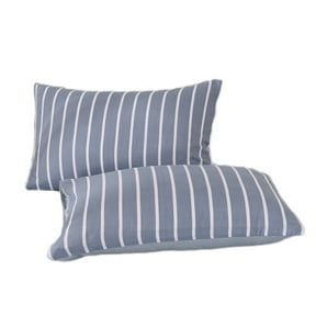 WNFJR Natural Cotton Striped Standard Pillowcases Set, 2 Pack Stripes Pattern Printed Pillow Covers with Envelope Closure(Pillows are not Included)
