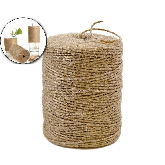 WNFJR Natural Jute Twine 328 Feet Long Twine String for Crafts Gift Wrapping Packing Gardening Crochet Knitting Decor