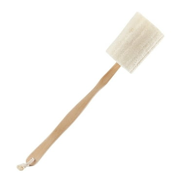 WNFJR Natural Loofah Exfoliating Brush, Interwoven Long-Handled Bath Brush, Sensitive Skin Back Scrubber, Eco-Friendly Detachable Loofah