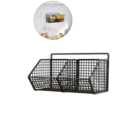 WNFJR Onion Storage Basket Wire Food Storage Organizer Wall Mount Rack for Kitchen Bedroom Bathroom Home Wall Shelf Sponge Holder Single Layer Carbon Steel Hanging Basket