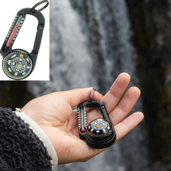WNFJR Outdoor Compass with Ball Compass, Carabiner, and Multifunctional Features Essential for Hiking, Camping, and Survival Gear Compact Size and Reliable Quality
