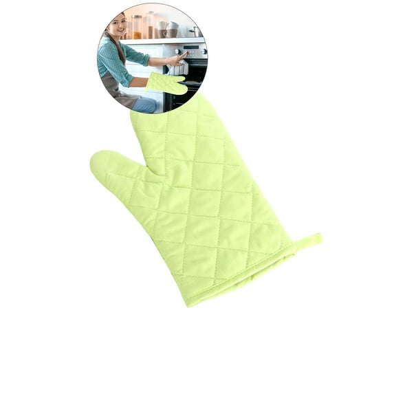 WNFJR Oven Mitts, Heat Resistant Kitchen Gloves Quilted Terry Cloth Lining Extra Long Heat Resistant Kitchen Gloves for Cotton Oven