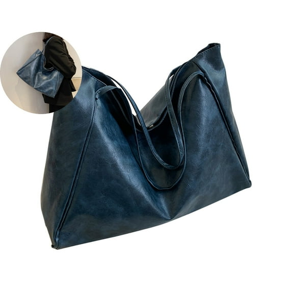 WNFJR Oversized Large Faux Leather Tote Handbag for Women, Big Capacity Laptop Shoulder Bag for Work Travel Shopper Handbag