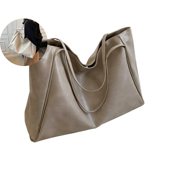 WNFJR Oversized Large Faux Leather Tote Handbag for Women, Big Capacity Laptop Shoulder Bag for Work Travel Shopper Handbag
