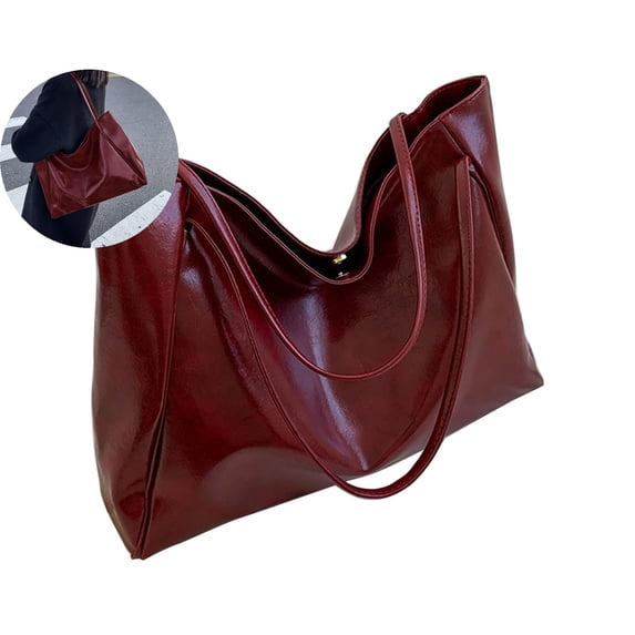 WNFJR Oversized Large Faux Leather Tote Handbag for Women, Big Capacity Laptop Shoulder Bag for Work Travel Shopper Handbag