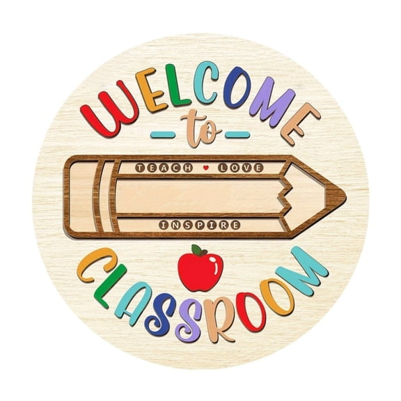 WNFJR Personalized Teacher Name Sign, Wooden Classroom Door Decoration, Customizable Welcome Board, Ideal for Teacher Appreciation Gifts, Perfect for Educators Multicolor