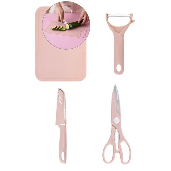 WNFJR Plastic Cutting Boards for Kitchen, Cutting Boards with Fruits Vegetable Peeler Scissors Knife Set, Camping Kitchen Apartment Essentials
