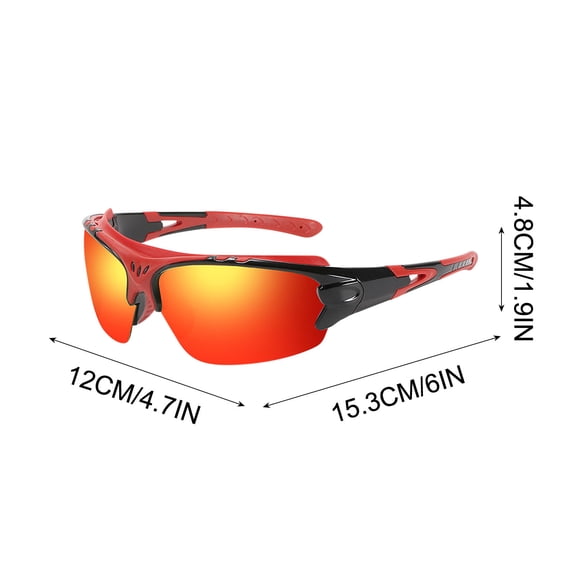 WNFJR Polarized Sports Sunglasses for Men Women Youth Baseball Fishing Cycling Running Golf Motorcycle Glasses(Red)