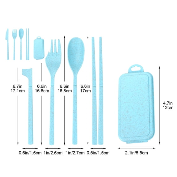WNFJR Portable Cutlery Set with Detachable Knives, Spoons, Forks & Chopsticks - Reusable Travel Camping Utensils for Lunch, Work, Dorm & Outdoor Use