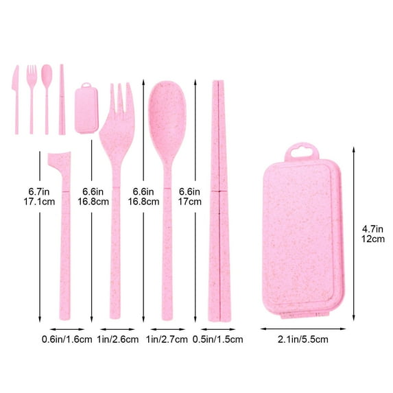 WNFJR Portable Cutlery Set with Detachable Knives, Spoons, Forks & Chopsticks - Reusable Travel Camping Utensils for Lunch, Work, Dorm & Outdoor Use