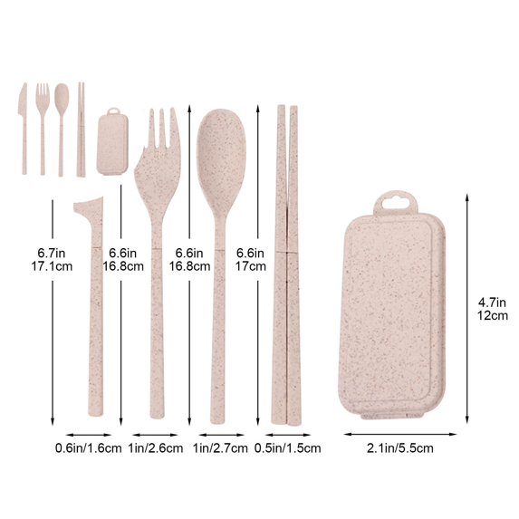 WNFJR Portable Cutlery Set with Detachable Knives, Spoons, Forks & Chopsticks - Reusable Travel Camping Utensils for Lunch, Work, Dorm & Outdoor Use
