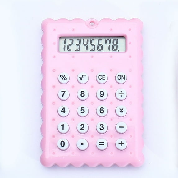WNFJR Portable Mini Calculator with Large LCD Screen, Lightweight Keychain Pendant for Home, School & Office, Candy Colored Design, Polypropylene Construction, Battery Included - Ideal for Daily Use