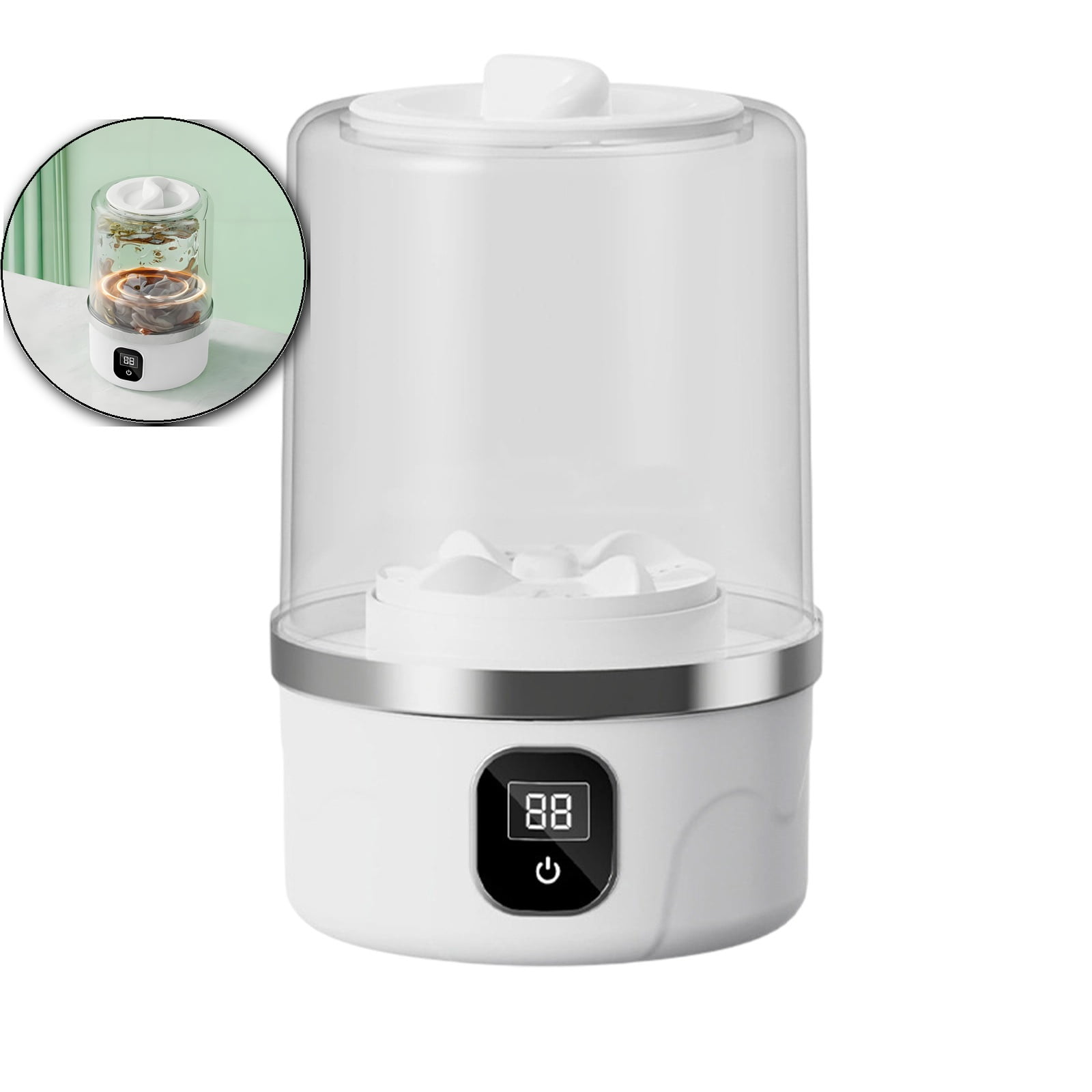 WNFJR Portable Mini Washing Machine, Underwear Washer, 4.92x4.92x7.87 Inches, Rechargeable Cordless Washing-Machine, for Apartments, Dormitories, Hotels, RVs, Travel