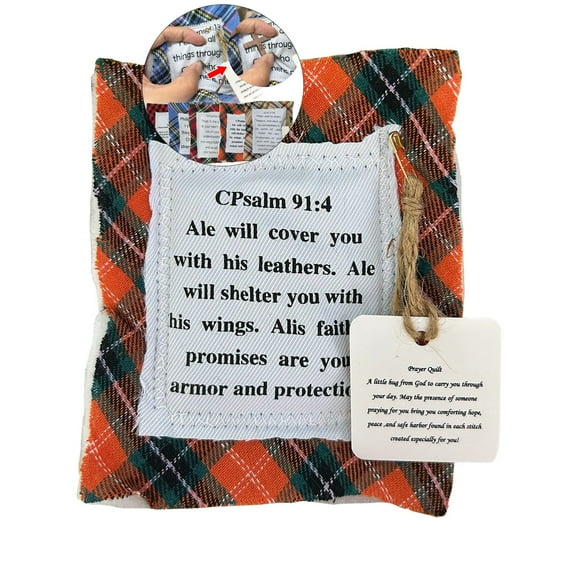 WNFJR Prayer Quilt with Cross Inside, Prayer Quilt Squares, Pocket Prayer Quilt, Handmade Sew Individually Colorful Quilts, Mini Scripture Quilts, Sympathy, Remembrance Christian Gift