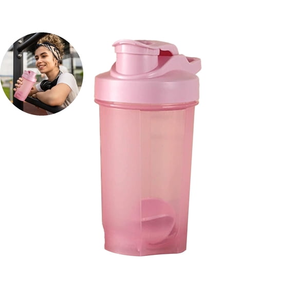 WNFJR Protein Powder Shaking Cup 500ml - Portable Fitness Sports Cup with Built-in Stirrer, Leak-Proof Lid & Large Mouth for Easy Cleaning