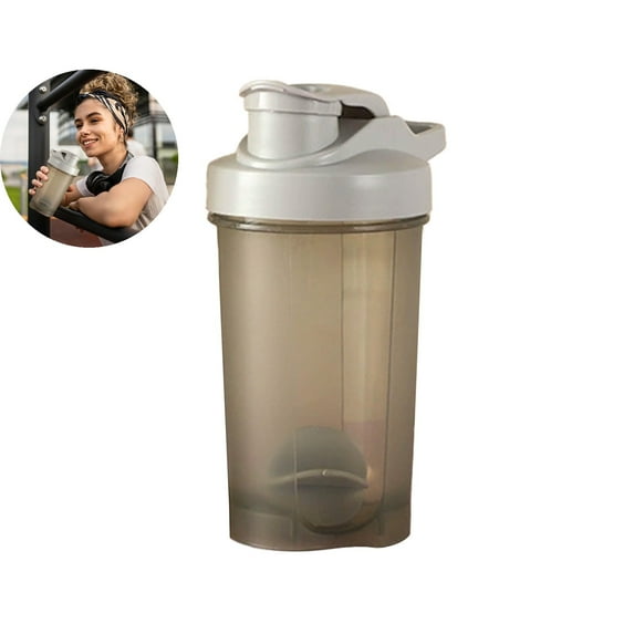WNFJR Protein Powder Shaking Cup 500ml - Portable Fitness Sports Cup with Built-in Stirrer, Leak-Proof Lid & Large Mouth for Easy Cleaning