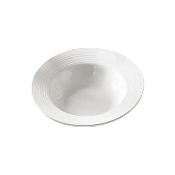 WNFJR Pure White European-Style Threaded Western Dinner Plate with Unique Hat Design - Elegant Tableware for Pasta, Soup, and Steak, High-Temperature Color Glaze