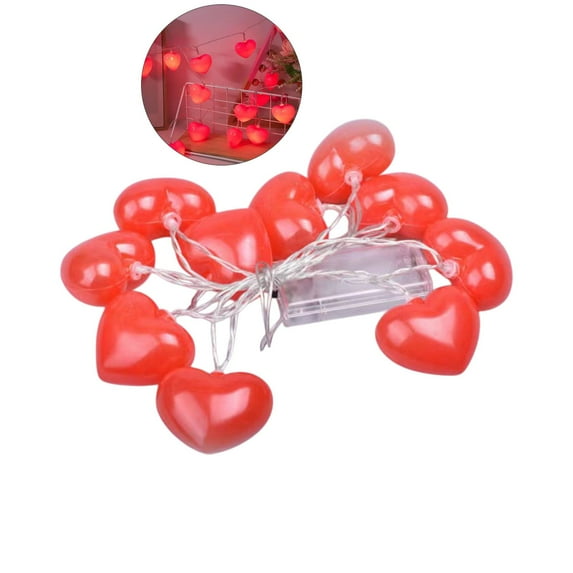 WNFJR Red Heart String Lights, Outdoor Decorations Lights with LED Red Heart Lights, Plug in Heart Fairy String Lights for Indoor Home Window Party Decor