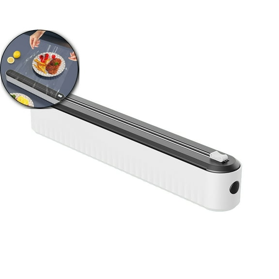 WNFJR Refillable Magnetic Plastic Wrap Dispenser with Slide Cutter, Sturdy Food Cling Film Cutter, Press and Seal Wrap, 14" x 2.4"