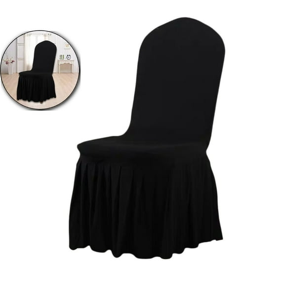 WNFJR Removable Chair Covers Stretch Spandex Washable Fitted Chair Protector Cover for Dining, Party, Ceremony(Black)