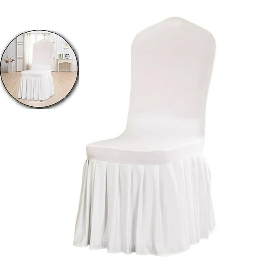 WNFJR Removable Chair Covers Stretch Spandex Washable Fitted Chair Protector Cover for Dining, Party, Ceremony(White)