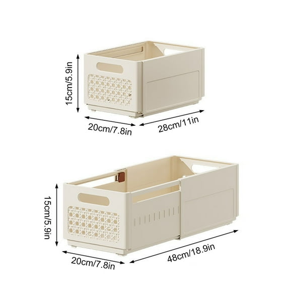 WNFJR Retractable Storage Bins Handles, Expandable Stackable Organization and Storage Containers Organizers for Closet Kitchen Pantry Refrigerator Cabinet Dresser