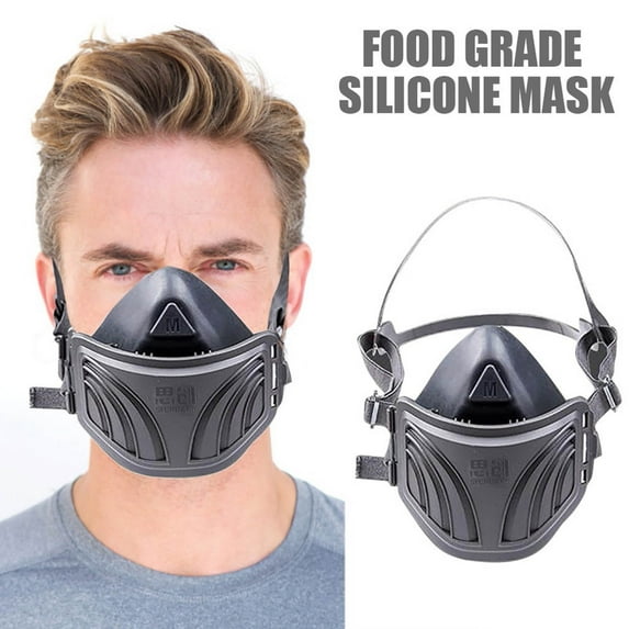 WNFJR Reusable Food Grade Silicone Face Gas Mask Cover for Work Protection - Anti-Aging, Lightweight, Comfortable, and Elastic Design for Long-Term Wear with Filter Function Against Chemicals