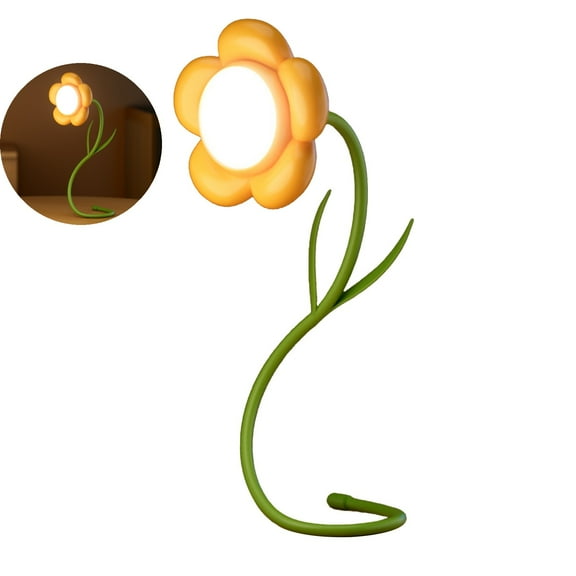 WNFJR Roses Book Light for Reading - Rechargeable Flower Lamp with Adjustable Neck, 3 Color Temperatures & Stepless Dimming - Perfect Gift for Moms, Women & Book Lovers