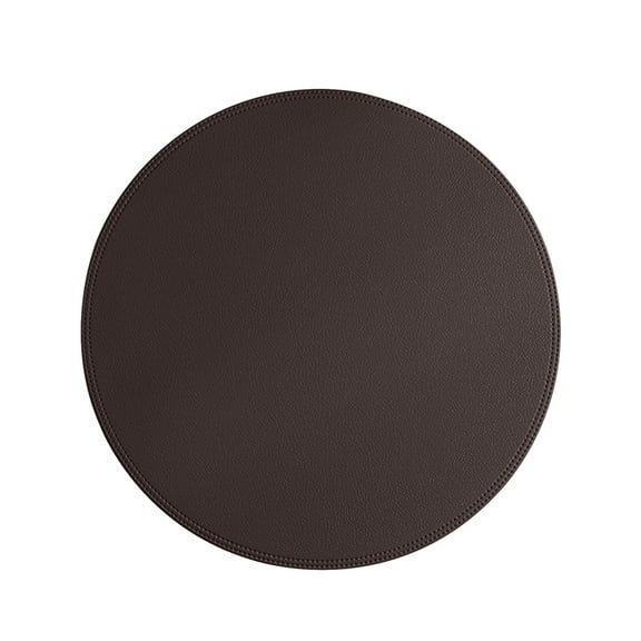 WNFJR Round Faux Leather Placemat - Solid Color for Kitchen Table and Coffee Mats, Easy to Clean (Set of 1)