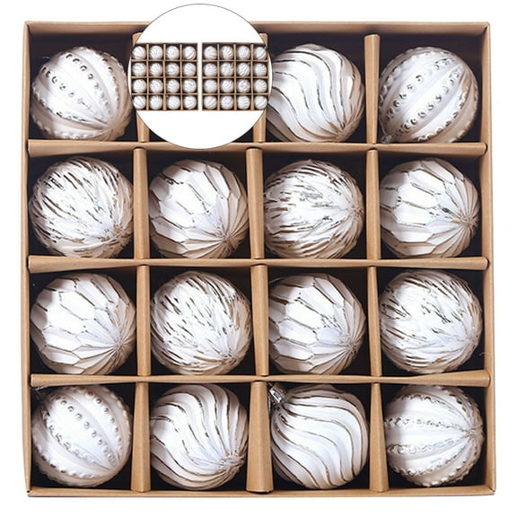 WNFJR Rustic Christmas Ball Ornaments Sets Farmhouse Distressed Christmas Tree Decorations Shatterproof Antique Traditional Style Xmas Hanging Ornaments