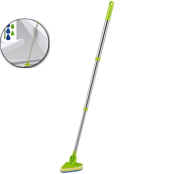 WNFJR Scrub Cleaning Brush with 37” Long Extendable Handle,1 Stiff Bristle and 3 Sponge Brushes, Lightweigh Detachable Shower Scrubber for Cleaning Bathroom Shower Bathtub Glass Tile Floor