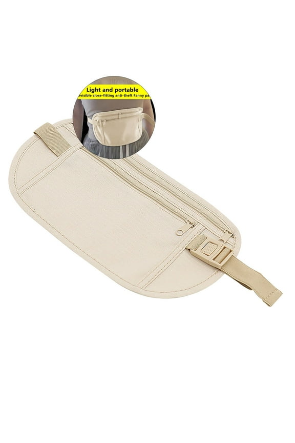 Secure Travel Money Belt, Anti-Theft Passport Holder Travel Wallet for Men Women, Security Travel Pouch, Waterproof Waist Bumbag for Money, Cards and Keys