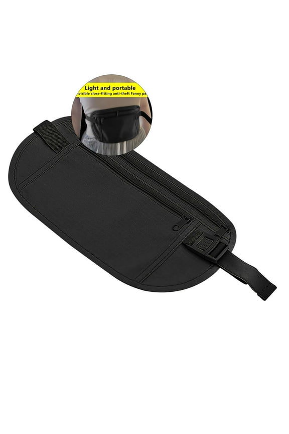 Secure Travel Money Belt, Anti-Theft Passport Holder Travel Wallet for Men Women, Security Travel Pouch, Waterproof Waist Bumbag for Money, Cards and Keys