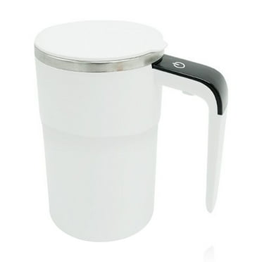 Tazza Caffè Auto-Agitante Magnetica - 380 Ml, Acciaio Inox, Display Temperatura, Bianco
