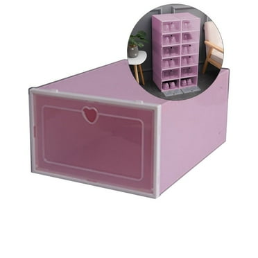 WNFJR Shoes Storage Box, Plastic Organized Box for Men'S Shoes, Stackable Shoe Organizer Sneaker Containers for Entryway, Foldable Shoe Rack with Lids