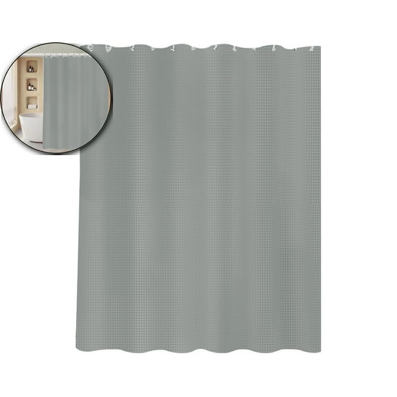 WNFJR Shower Curtain 72x72 Inch, 3D Embossed Textured Waffle Fabric Shower Curtains, Water Repellent, Machine Washable(Gray)
