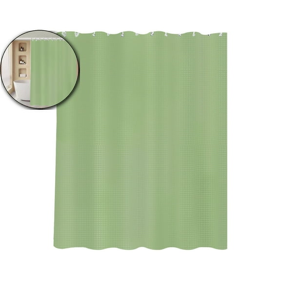 WNFJR Shower Curtain 72x72 Inch, 3D Embossed Textured Waffle Fabric Shower Curtains, Water Repellent, Machine Washable(Green)