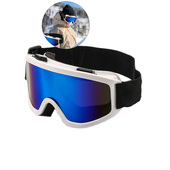 WNFJR Ski Goggles, Snow Goggles Snowboard Goggles for Men Women - UV Protection Anti-Scratch Dustproof(White)