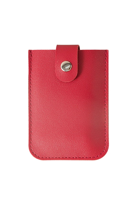 Slim Leather Card Holder with Snap Button - Compact Business Card Wallet for Easy ID and Money Storage
