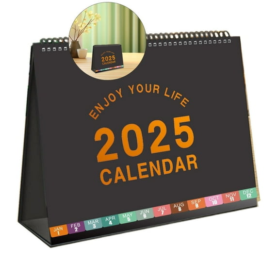 WNFJR Small Desk Calendar 2025 - Standing 2025 Desk Calendar, OCT. 2024 - DEC. 2025, Monthly Flip Desktop Calendar with To Do List, Your Personal Desk Calendar Planner for Home Office