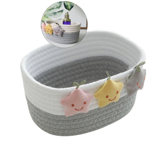 WNFJR Small Rope Baskets for Organizing - Storage Basket - Cotton Rope Organizer Basket - Cute Toy Basket - Empty Gift Basket - Woven Basket Storage Bin for Shelves, Closet